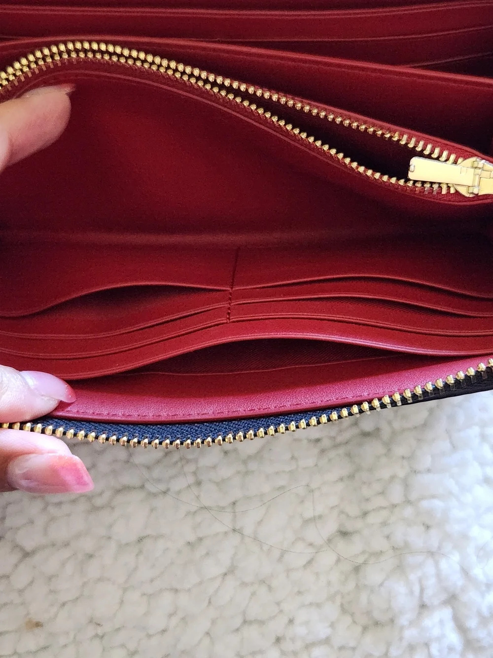 Coach Black Pebbled Leather Wallet/Wristlet with Brown Strap